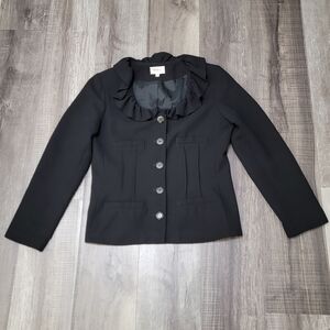 Neiman Marcus Exclusive Blazer Ruched Round Neck